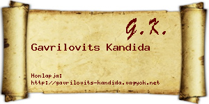 Gavrilovits Kandida névjegykártya